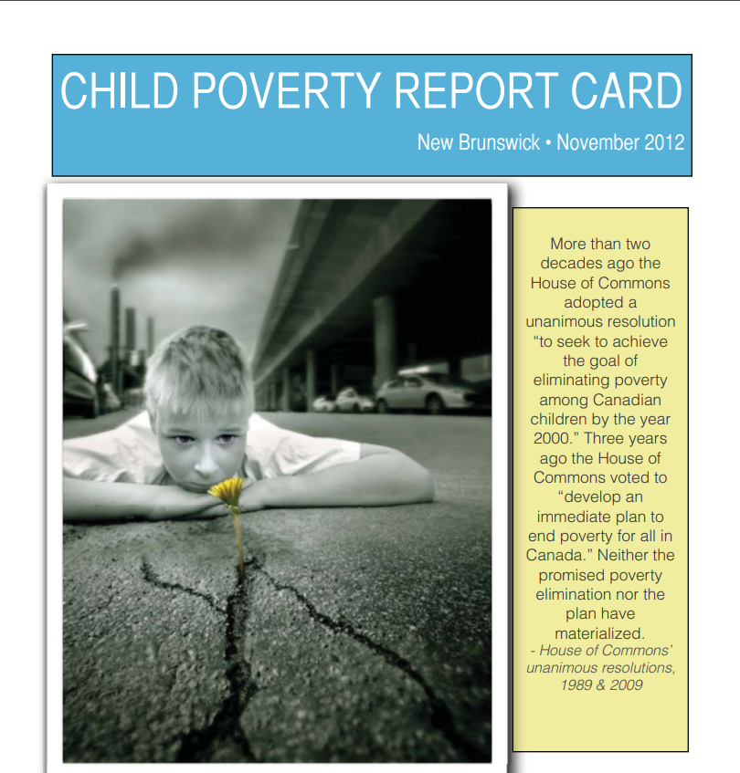 2012 New Brunswick Child Poverty Report Card