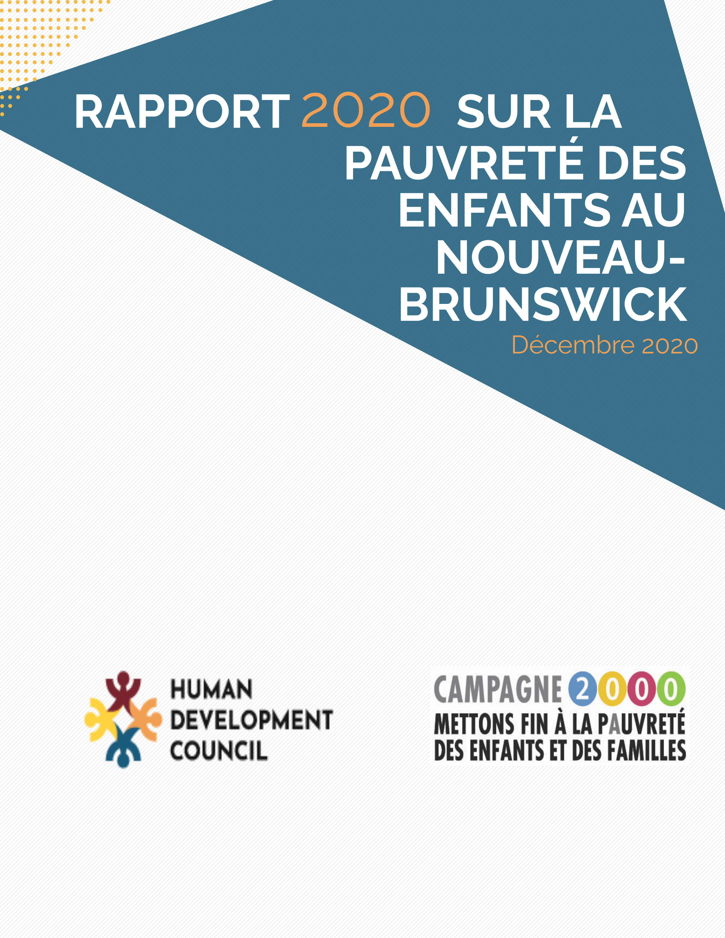 Rapport 2020 sur la pauvreté des enfants au Nouveau-Brunswick