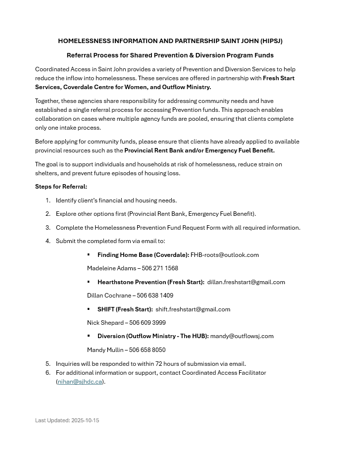 HIPSJ Shared Prevention & Diversion Program Funds Referral Process and Form